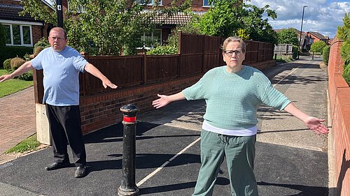 Cllr Waudby at Angram Close