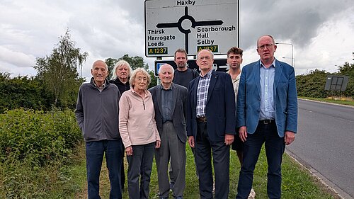 Photo of Liberal Democrat Councillors at the Haxby Road Roundabout