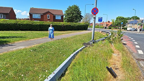 Danielle Mason by the crash site