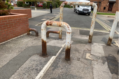 The old inaccessible barrier which was removed