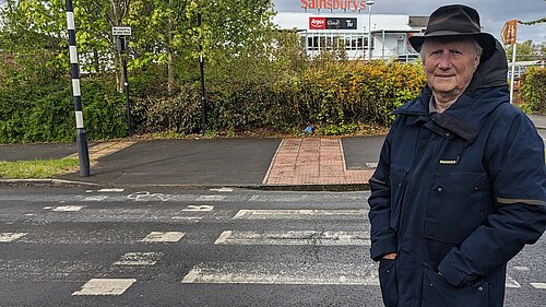 Picture of Cllr Orrell at the Jockey Lane Crossing
