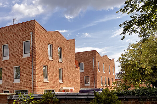 Some three storey brick apartment buildings