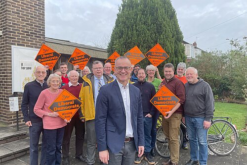 Alan Page pictured with York Lib Dem campaigners
