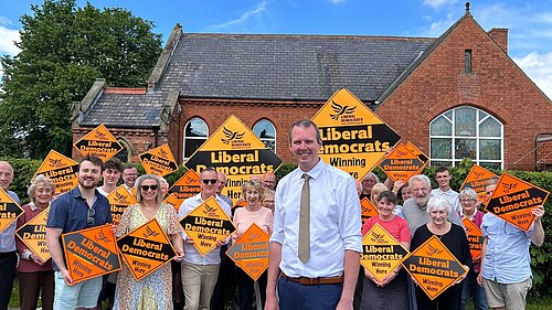 Andrew Hollyer with the lib dem campaigners