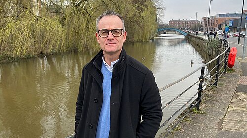 Alan Page by the river Foss