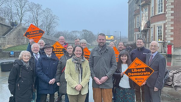 York Lib Dem team standing with Felicity Cunliffe-Lister